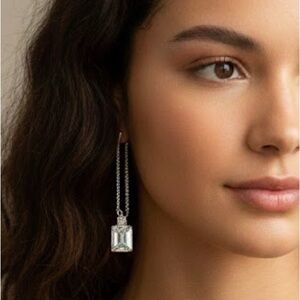 Elegant White Gold Plated CZ Fashion Earings